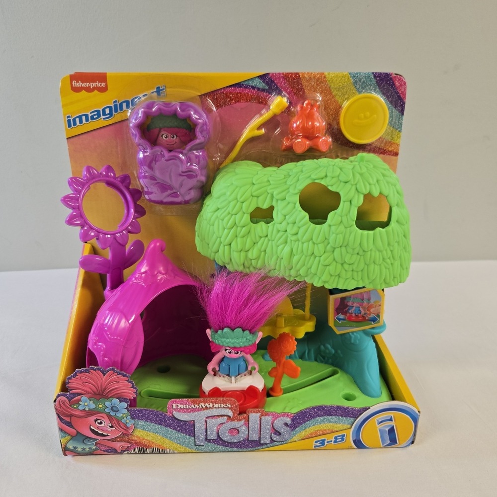 Fisher Price Imaginext Dreamworks Trolls Flower Poppy's Fun Campsite Mattel
